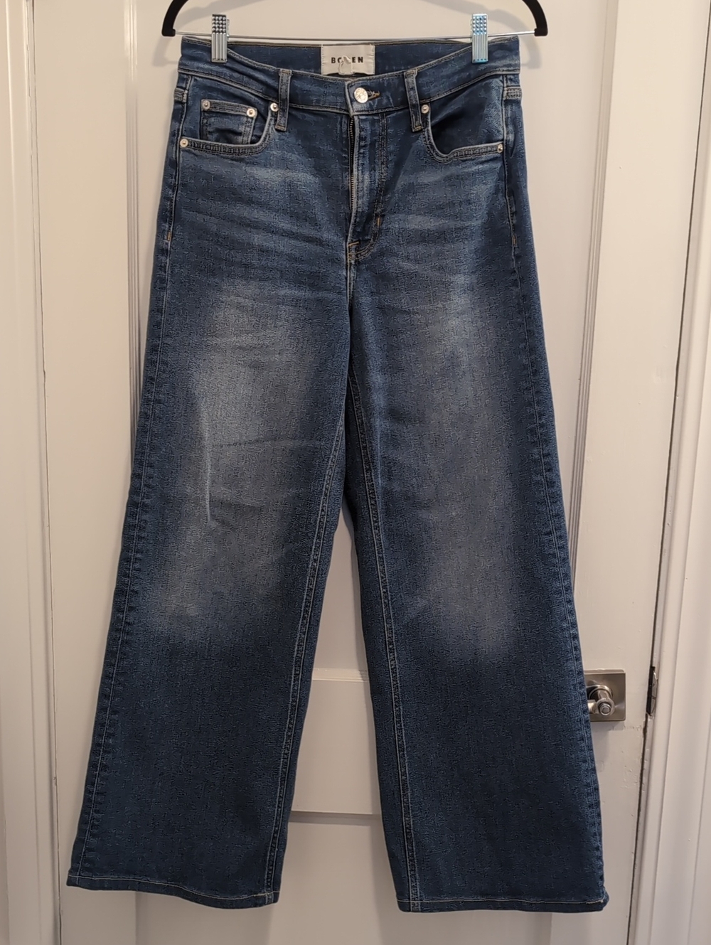 Boden Wide Leg Jeans in Faded Blue